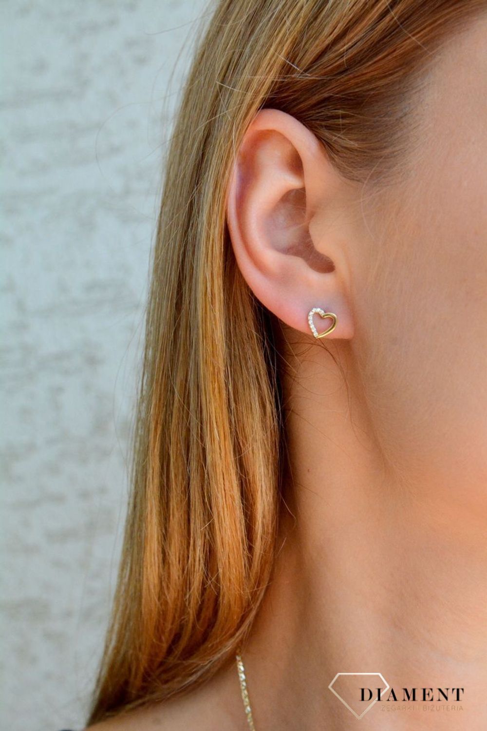 Złote kolczyki damskie 375 serduszka wkrętki KL 5037 375.jpg